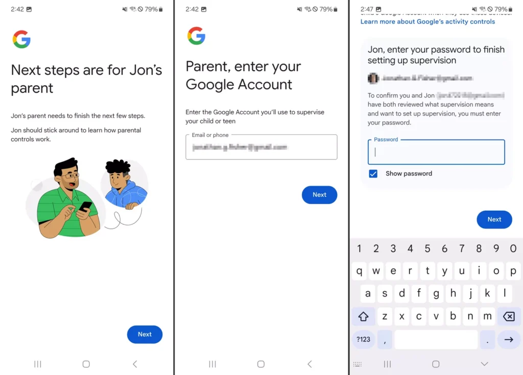 parental control setup android