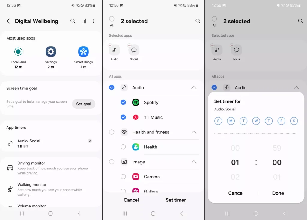 Settings > Digital Wellbeing & parental controls