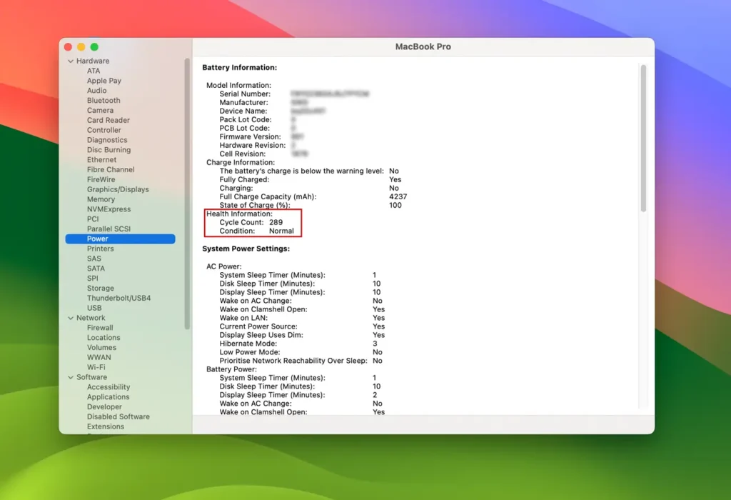 بررسی سلامت باتری در مک (macOS)